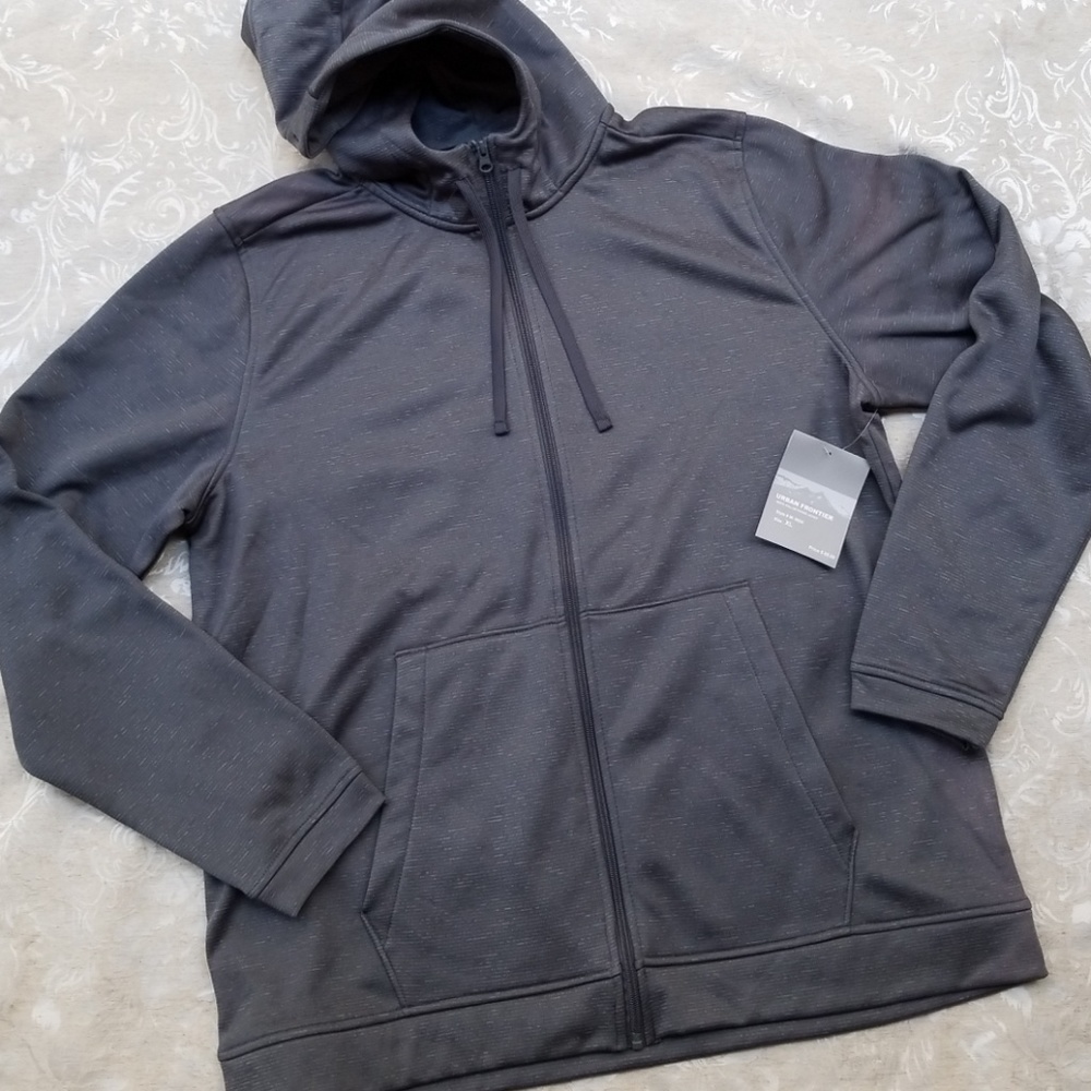 Urban Frontier Light Grey Full Zip Pocket Hoodie